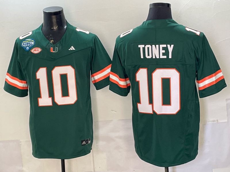 Men 2026 Miami Hurricanes #10 Toney Green 3th generations Limited NCAA Jersey 058->ncaa teams->NCAA Jersey